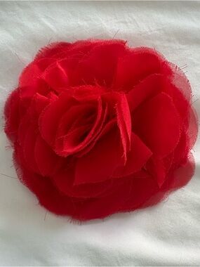 White House Black Market Red Fabric Flower Hair Clip - Women Accessories